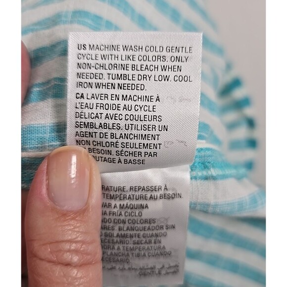 Set of 3 Style & Co Red White Blue Stripe Cap Sleeve Ruffle Hem Cotton Sz XL - Picture 15 of 15